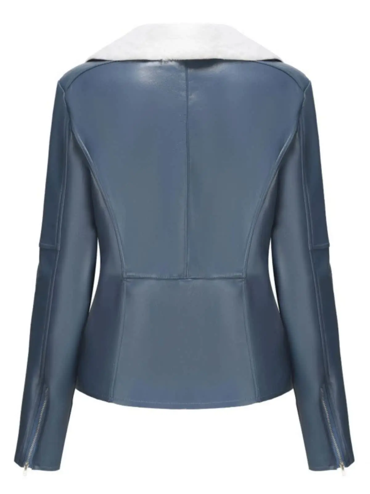 Herbst Winter Neue Sle Fce Gefüttert Leder Jaet Frauen Sexy Warme Lange Sve Drehen unten Kragen Pendeln Casual Mantel