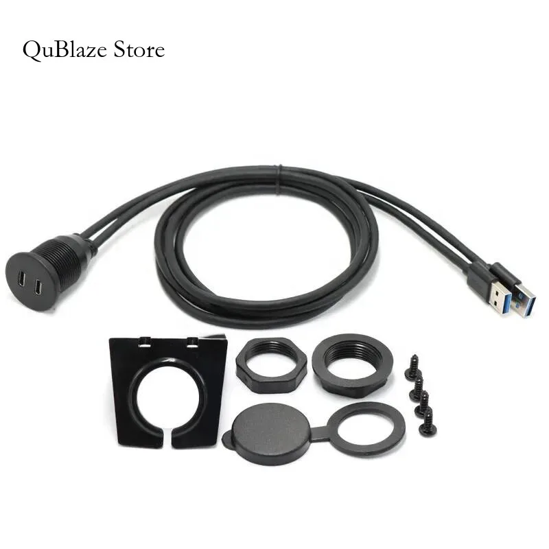 

Двухпортовая розетка Cabe USB3.0, автомобильный удлинитель для скрытого монтажа, панель приборной панели, квадратный USB-кабель для дома на колесах, автофургона