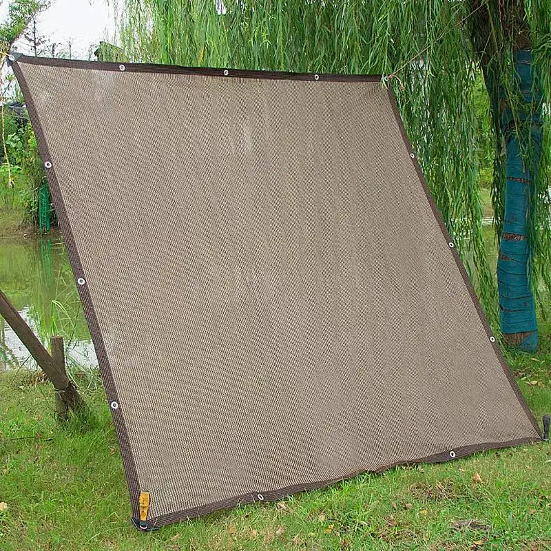 Summer Hot Sell Brown Sunshade Net Garden Sun Shelter Fence Privacy Screen Mesh Outdoor Shading Awning Anti-UV Sunblock Fabric