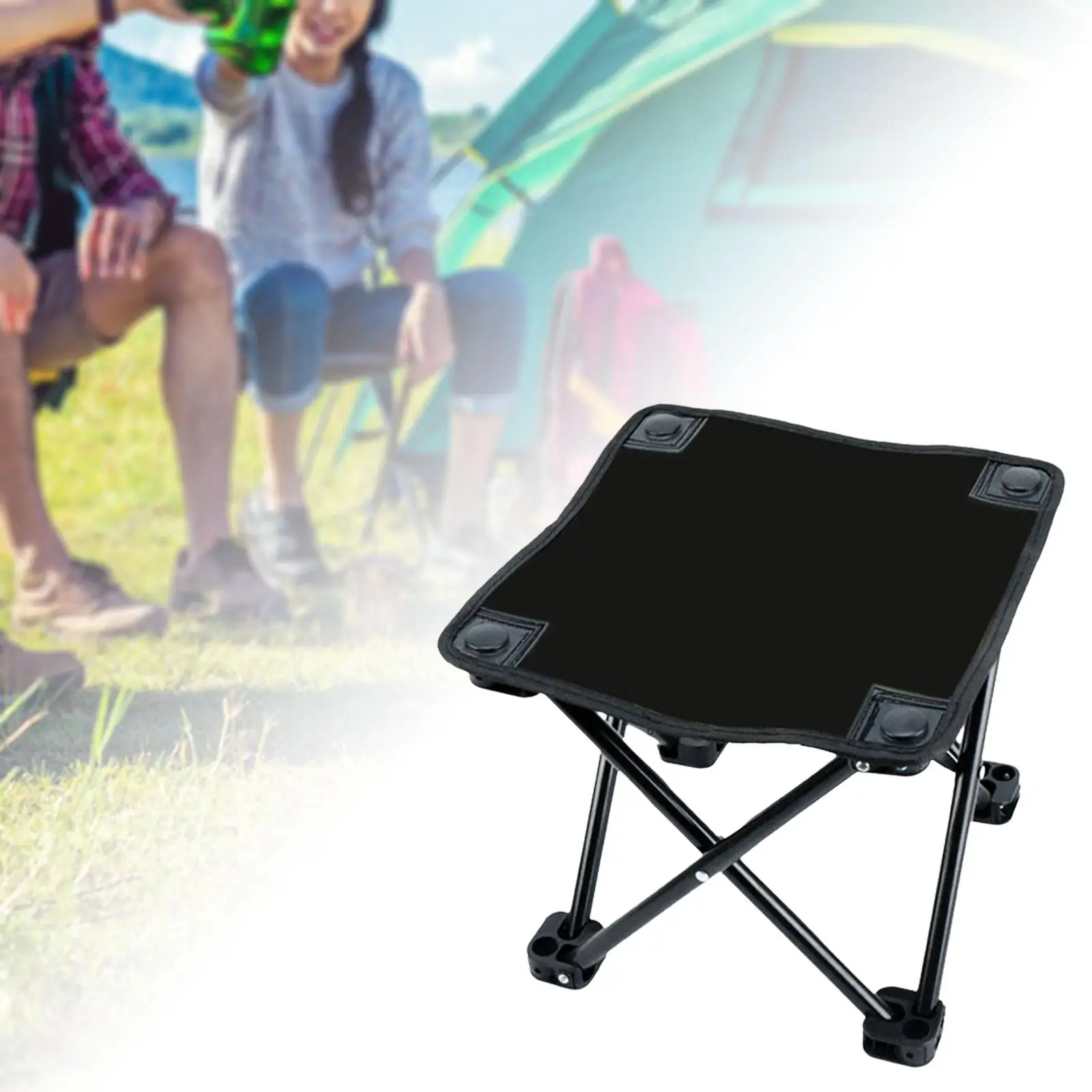 Folding Camping Stool Fishing Chair Seat Picnic Chair Adults Collapsible Stool Saddle Chair for Fishing, Patio, Beach, BBQ