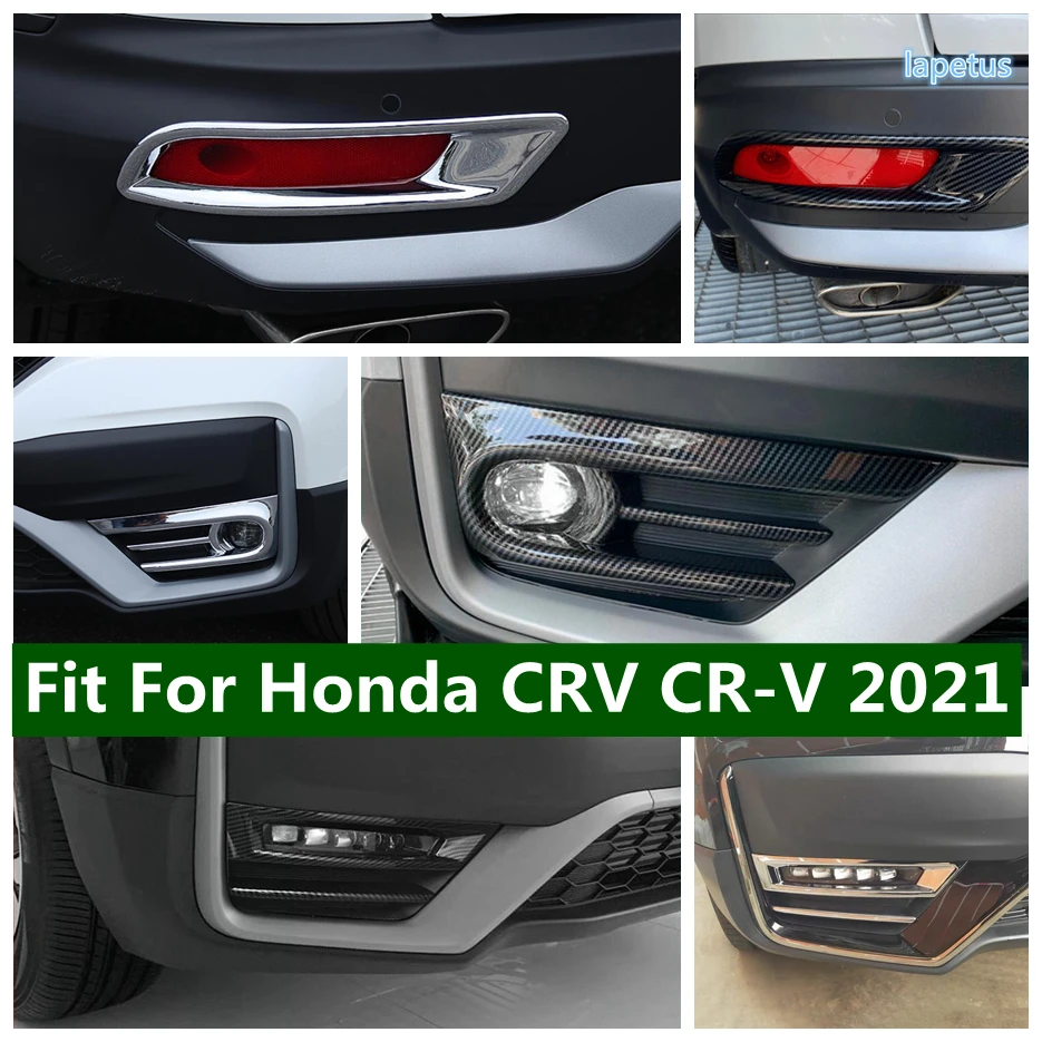 

Front Rear Bumper Fog Lights Lamps Decor Frame Cover Trim For Honda CRV CR-V 2021 ABS Chrome / Carbon Fiber Look Car Accessories