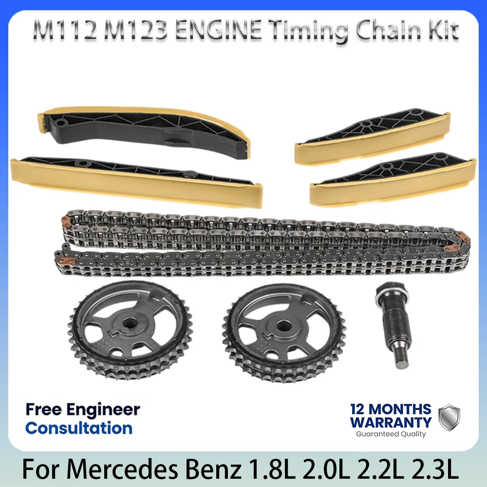Engine Timing Chain Kit OEM 1120520016 For Mercedes Benz E-Class S-Class CLK ML 1.8L 2.0L 2.2L 2.3L M112 M123 GAS 1990-2005
