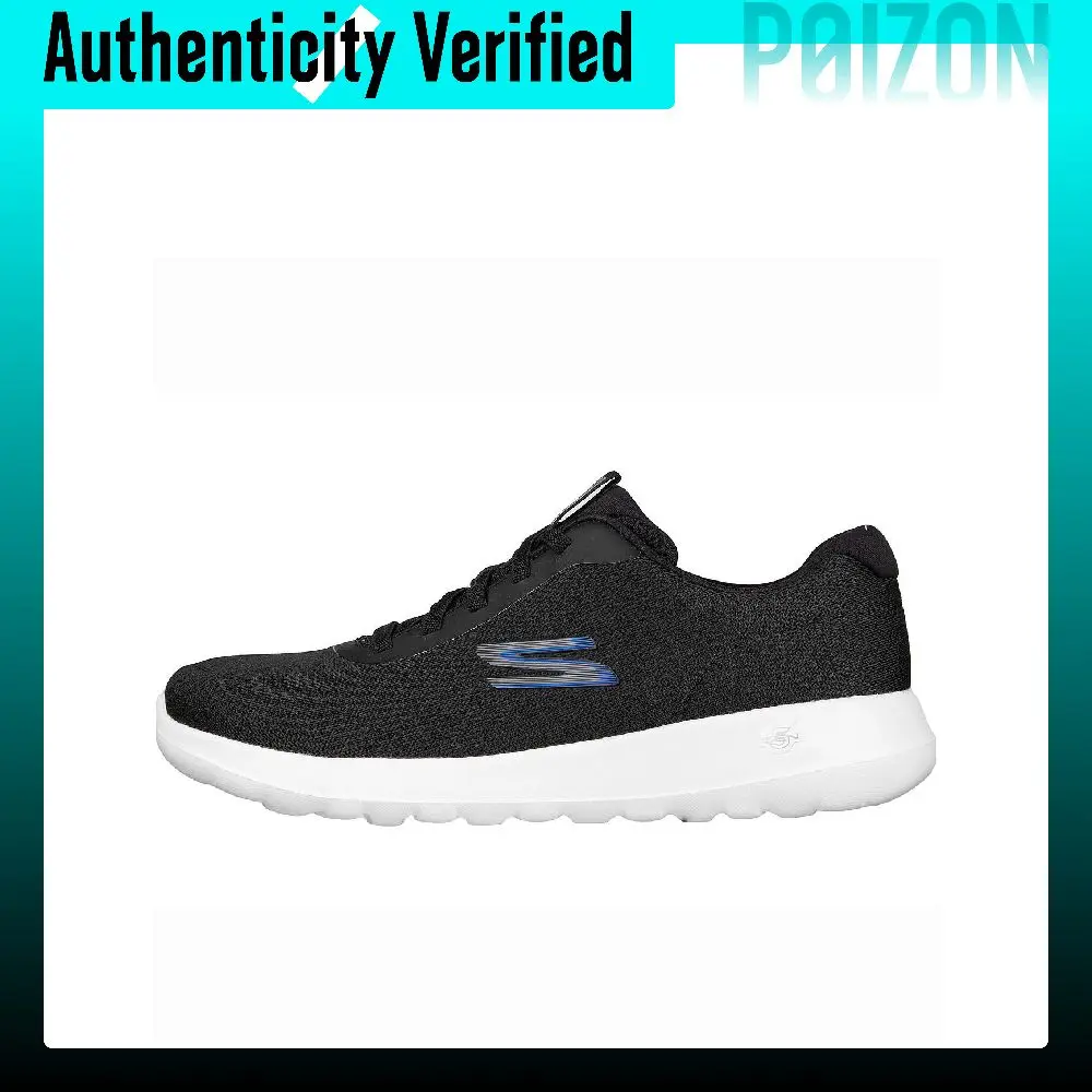skechers-go-walk-max-cushioning-abrasion-resistant-low-top-casual-shoes-men's-black-blue-216281-bkbl