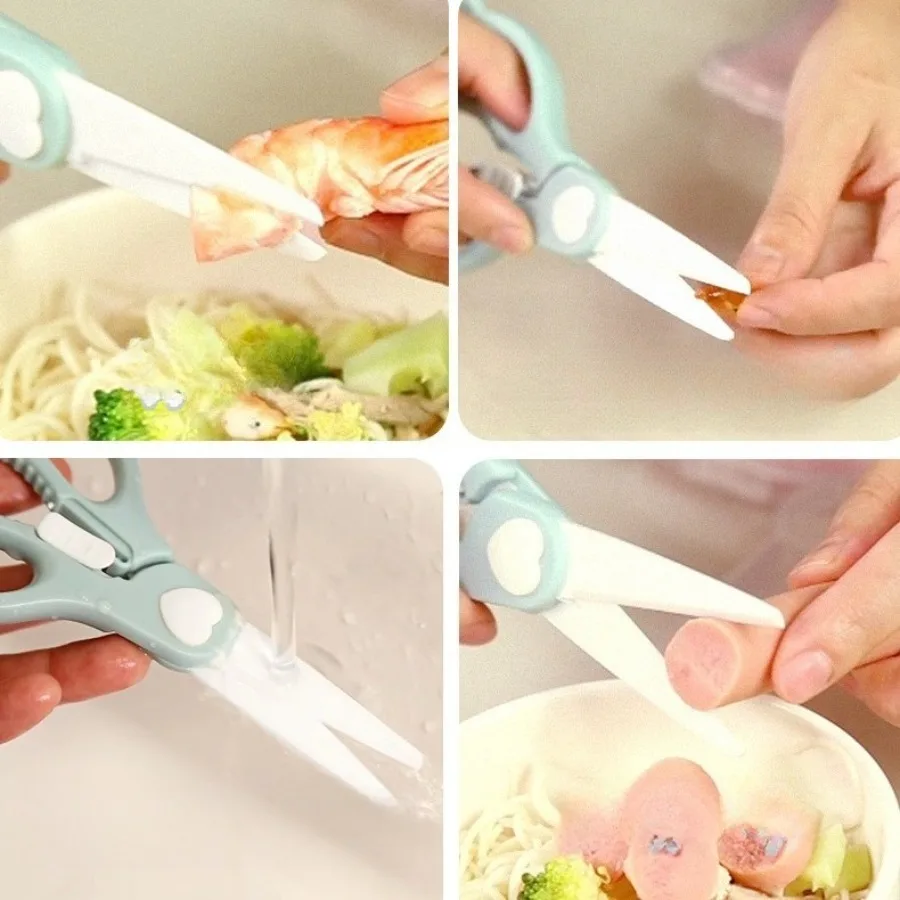 Multi functional ceramic scissors, food aid scissors, vegetable and meat cutting tools, food aid tools