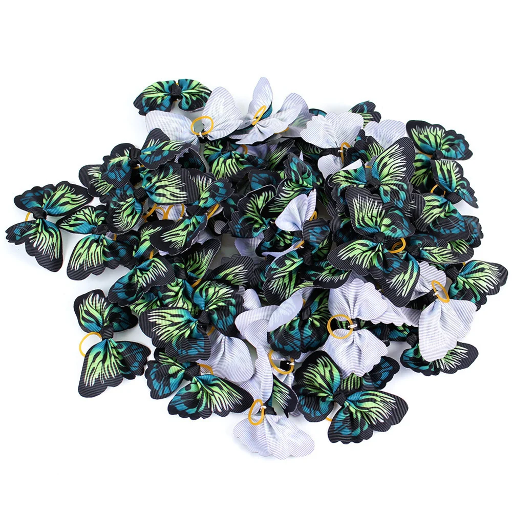 

20Pcs Pet Hair Ties Fashion Butterfly Accessories Adjustable Comfortable Hair Bands for Puppy Kitten Braids Ponytails Manes