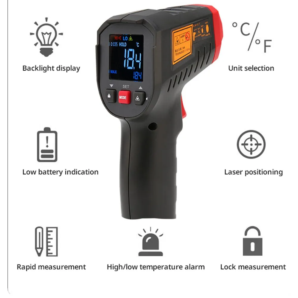 UNI-T Digital Infrared Thermometer UT306C UT306 PRO Industrial Non-contact Laser Temperature Gun Meter -50-500