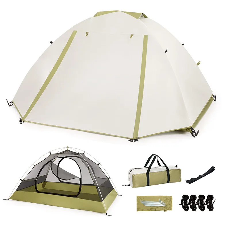 Hiking Mountaineering Trekking Camping Tent Double-Layer Waterproof Three Seasons Lightweight Aluminum Pole Overnight Use view 5