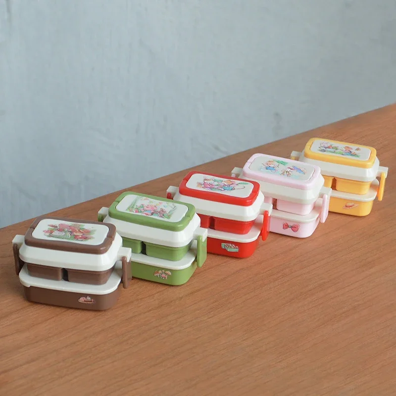 1/12 Dollhouse Simulation Hand-held Lunch Box Picnic Box Model Doll Home Mini Kitchen Tableware Decoration Pretend Play Toys