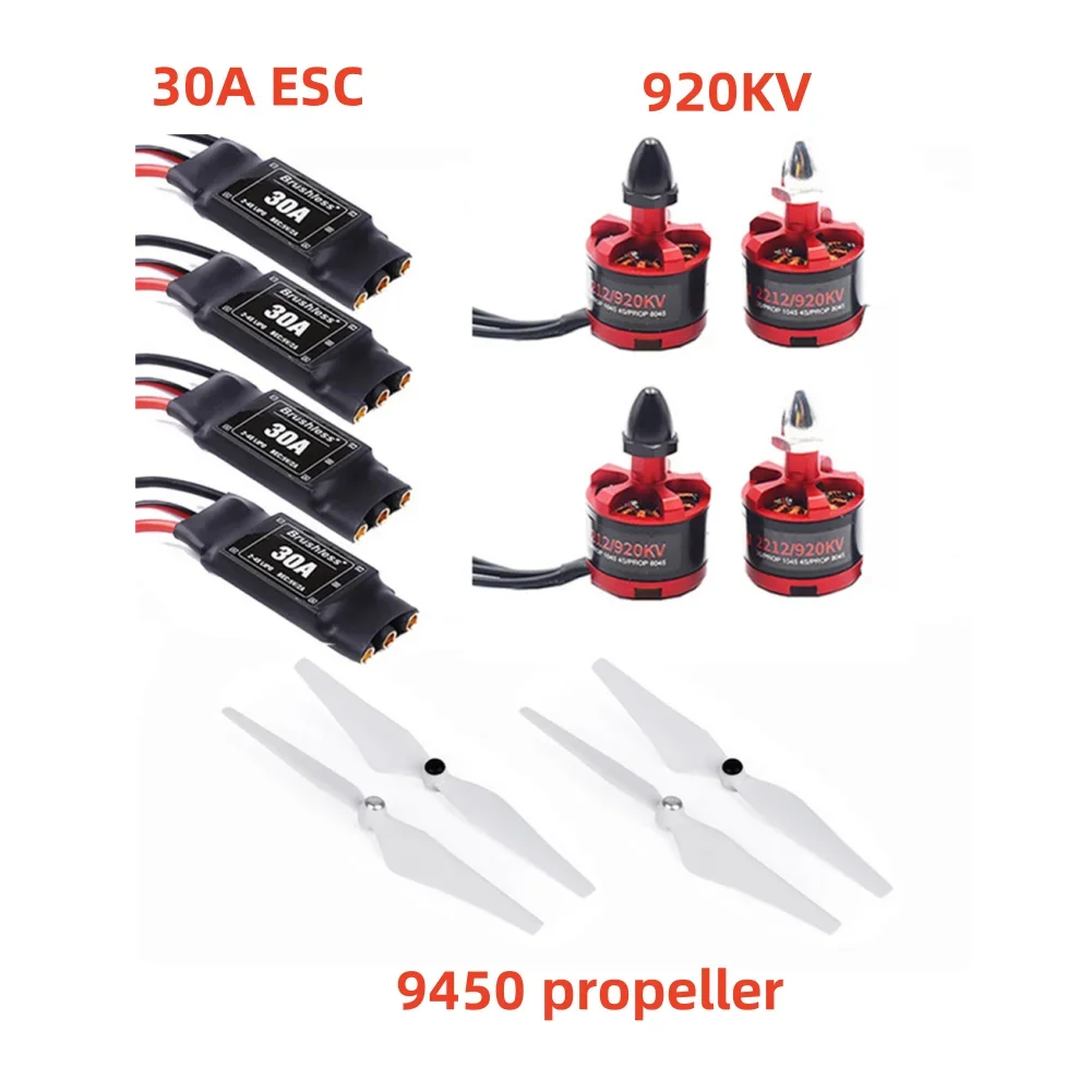 New 2212 920KV Brushless Motor CW CCW & 30A Brusheless ESC 2~4S & 9450 Propeller for F450 F550 S500 S550 Quadcopter Multicopter