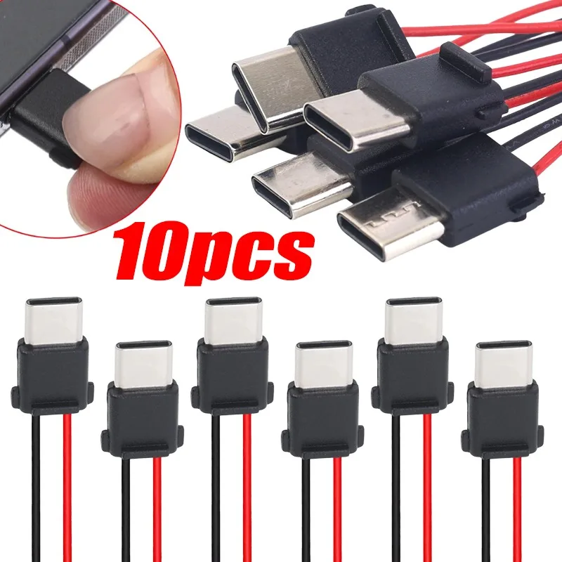 Waterproof Type-C Port Charging Interface Socket with Welding Wire Female Socket USB Type-C Connector Welding Wire 1/5/10PCS