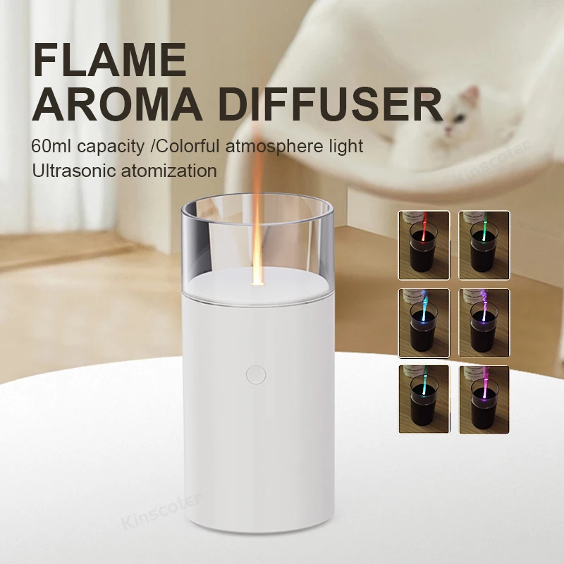 Drahtloser Aroma diffusor ätherisches Öl Diffusor Luftbe feuchter realistische elektrische Kerze bunte Nachtlicht Weihnachts geschenk Beleuchtung