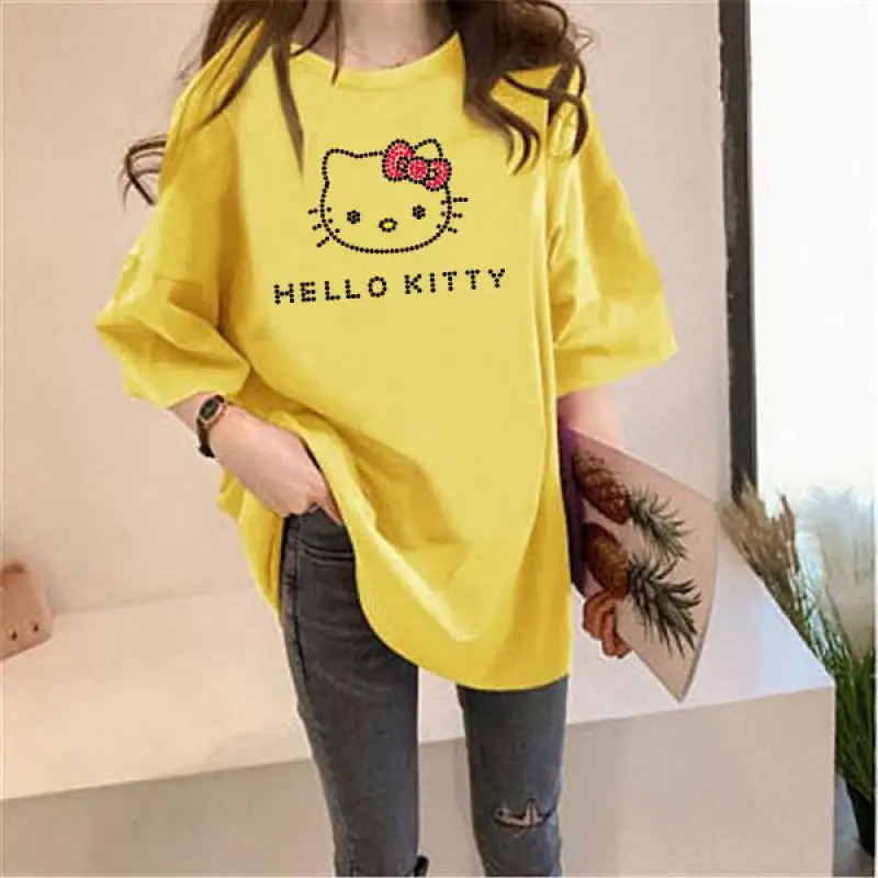 New Ins Japanese T-Shirt Women's Short-Sleeved Mid-Length Top Loose Large Size Summer Fashionable and Comfortable Half-Sleeved