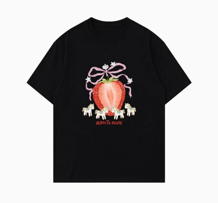 

Новая коллекция 2026: Модная повседневная футболка унисекс из чистого хлопка с принтом, с коротким рукавом и круглым вырезом