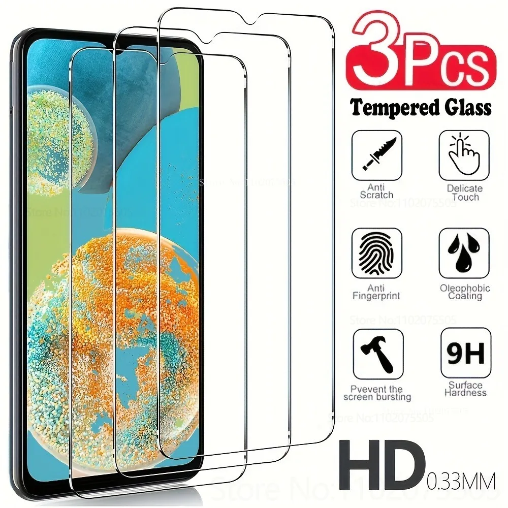 

3Pcs Premium Tempered Glass for Samsung Galaxy A17 A07 A02 A06 A36 A30 A26 A22 HD Clear Screen Protector A34 A53 A56 A71 A40 A50