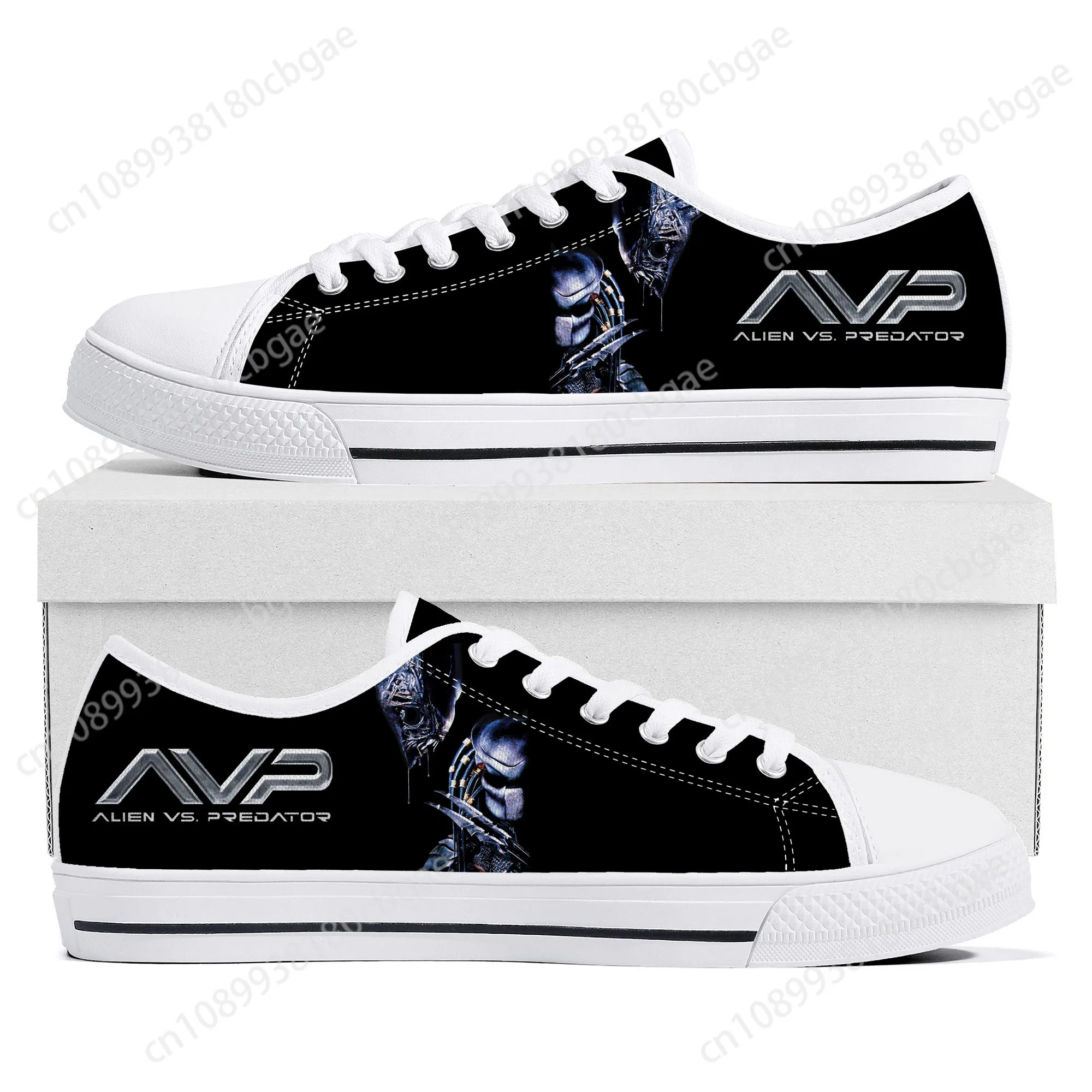 The Predator Alien Movie Low Top Sneakers Mens Womens Teenager Canvas High Quality Sneaker Casual Custom Made Shoes DIY Shoe