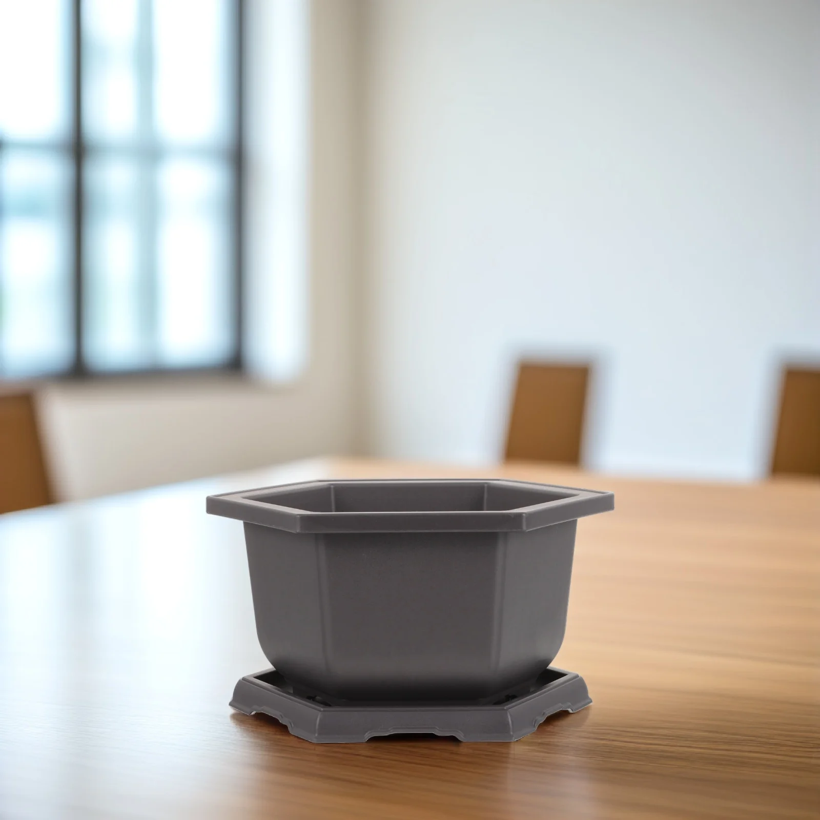 

2 set Vintage Style Succulent Planter Pot With Saucer Plastic Garden Flower Pots For Indoor Outdoor Office Home Bonsai Plants