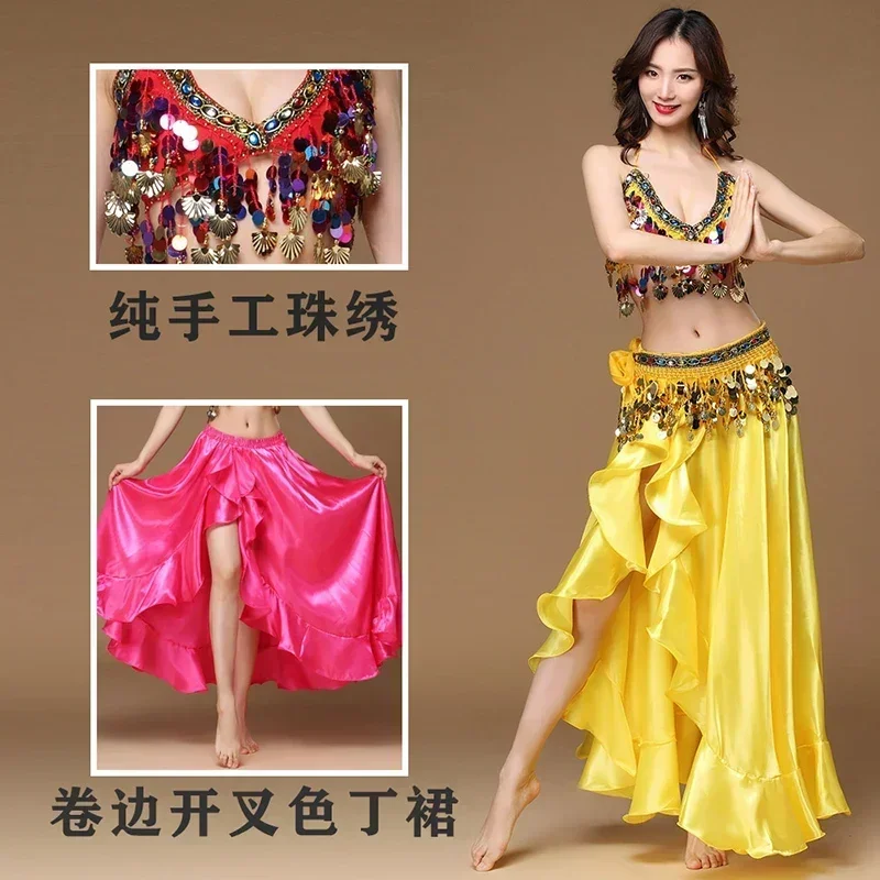 

Women Belly Dance Performance Dancewear Professional 2pcs Outfit Oriental Dance Costume Belly Dance Bra And Skirts Suit DN9417