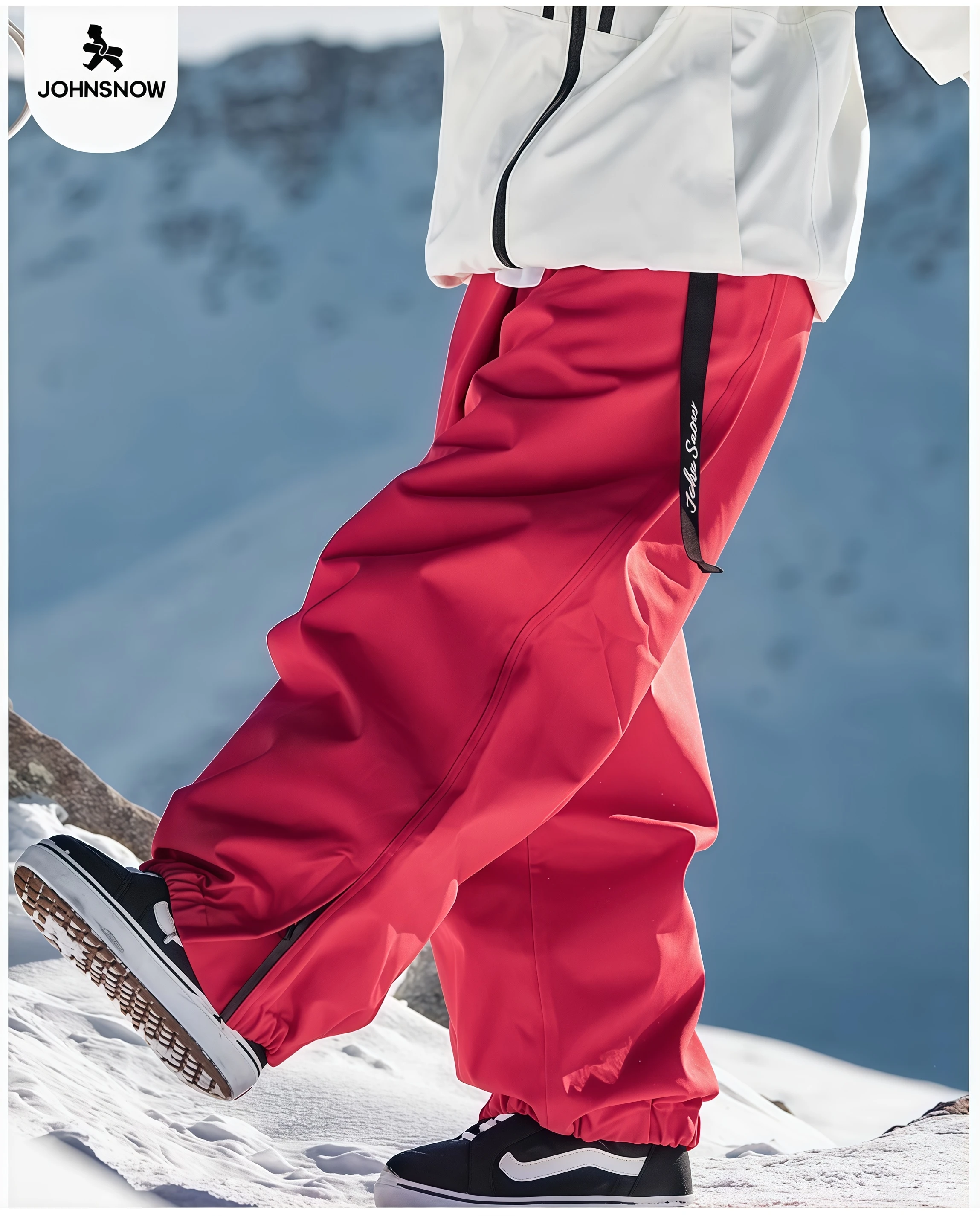 John Snow Winter Women And Men's Waterproof Ski Pants Outdoor High Quality Breathable Loose Snow Trousers Ski Snowboarding Pants - Image 4