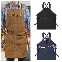 Multi-functional canvas work apron, with tool pockets, adjustable waist belt, comfortable and practical, durable design suitable