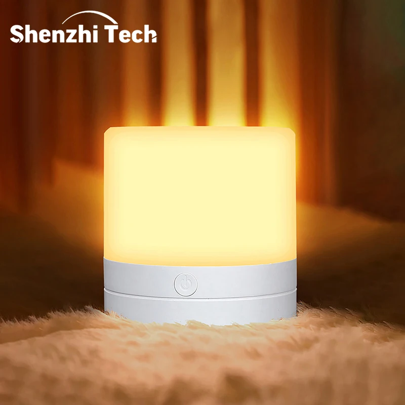 

Ночник Shenzhi Tech RGB с сенсорным управлением, перезаряжаемая светодиодная настольная лампа для декора спальни