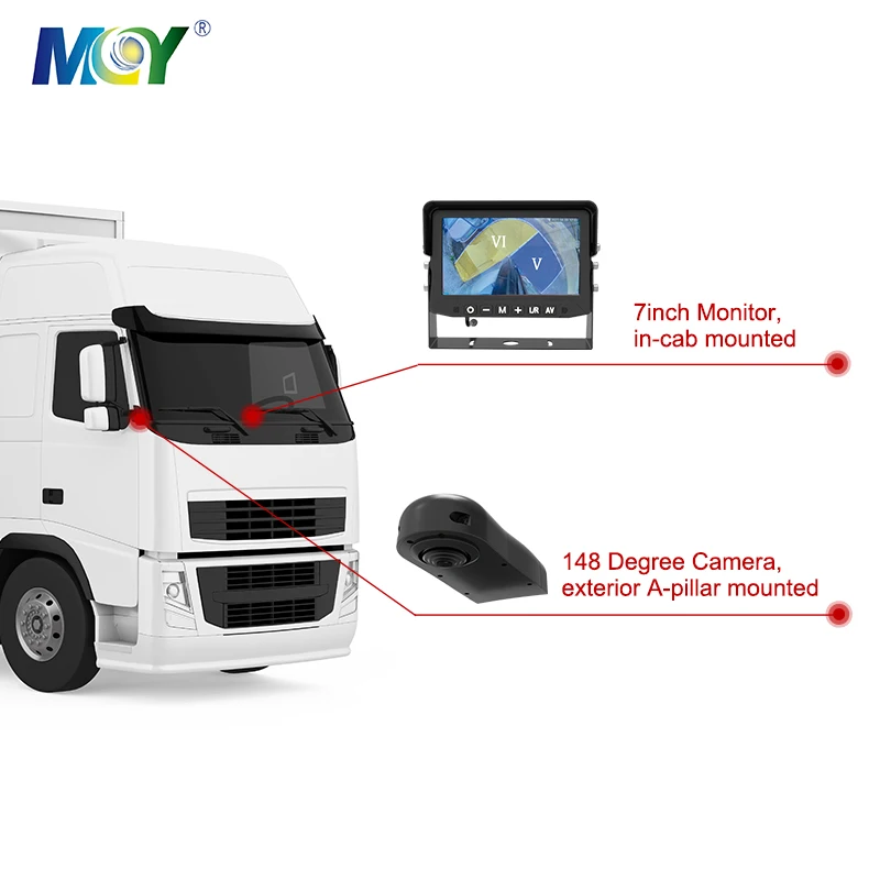 Monitor LCD de 7 polegadas Display Classe V Classe VI Ônibus Frontal Vista Lateral Câmera Digital para Carro para Caminhão Rígido