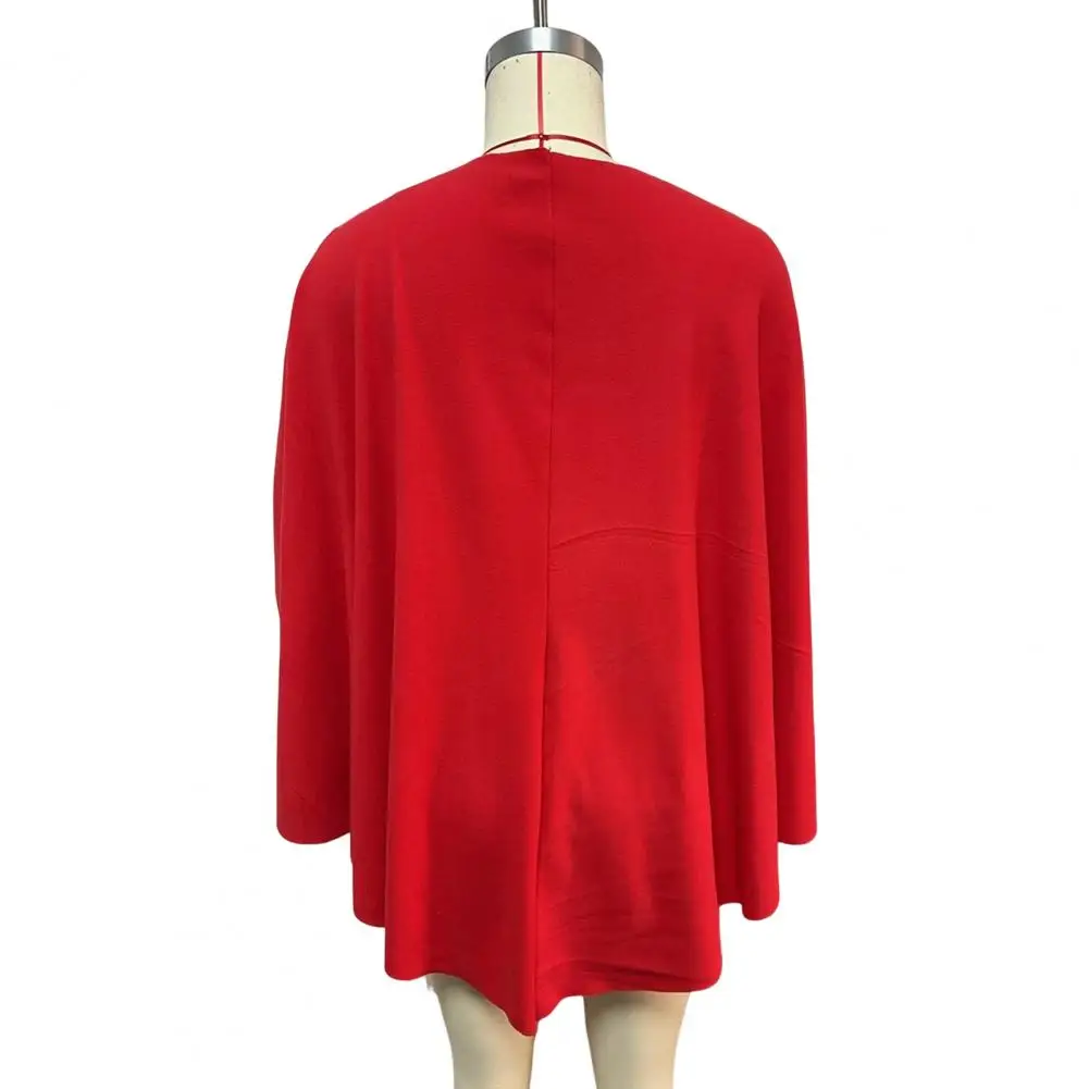 

Loose-fitting Women Jacket Stylish Women's V Neck Shawl Coat with Bat Sleeves for Fall Winter Oversized Poncho Windproof