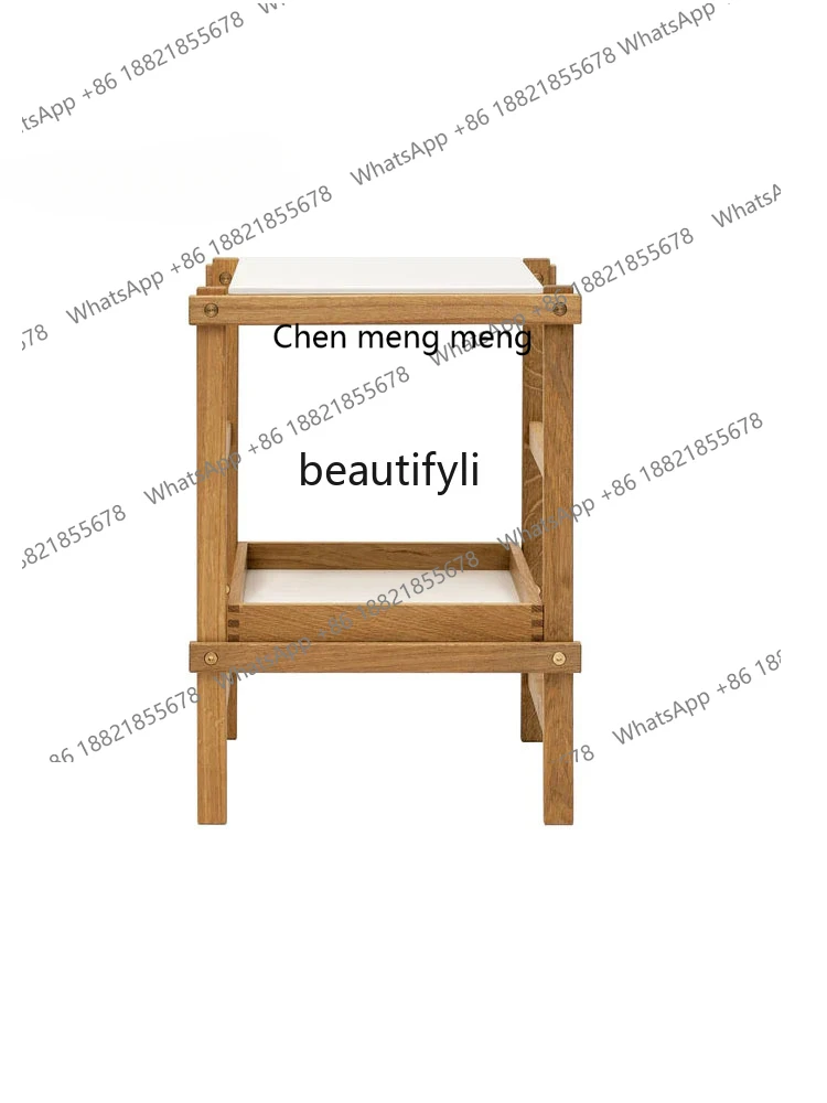 

X Solid wood small apartment bedroom bedside table movable corner table shelf home table living room furniture