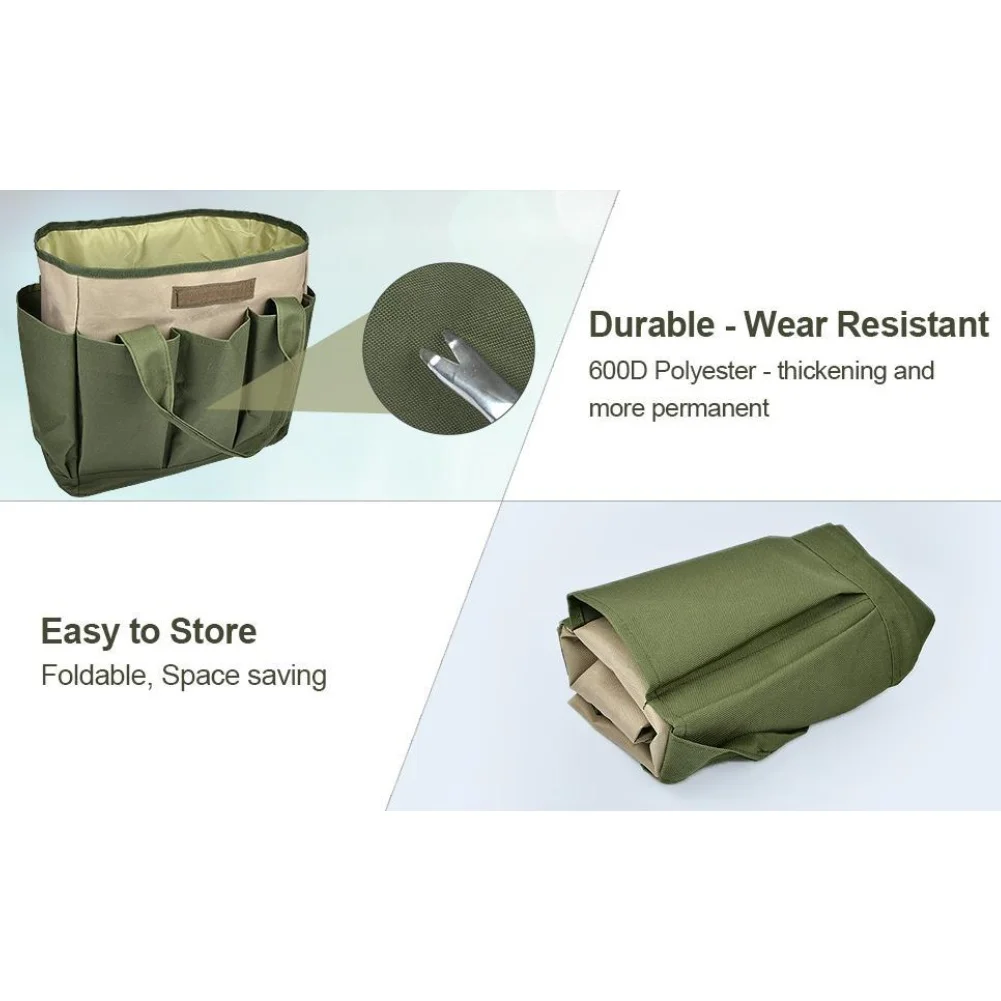 1PC ツール収納パッケージ 600D オックスフォード布ガーデンツールバッグ 12 インチ x 6.4 インチ x 12 インチ ガーデニングポット、プランターアクセサリー収納包装