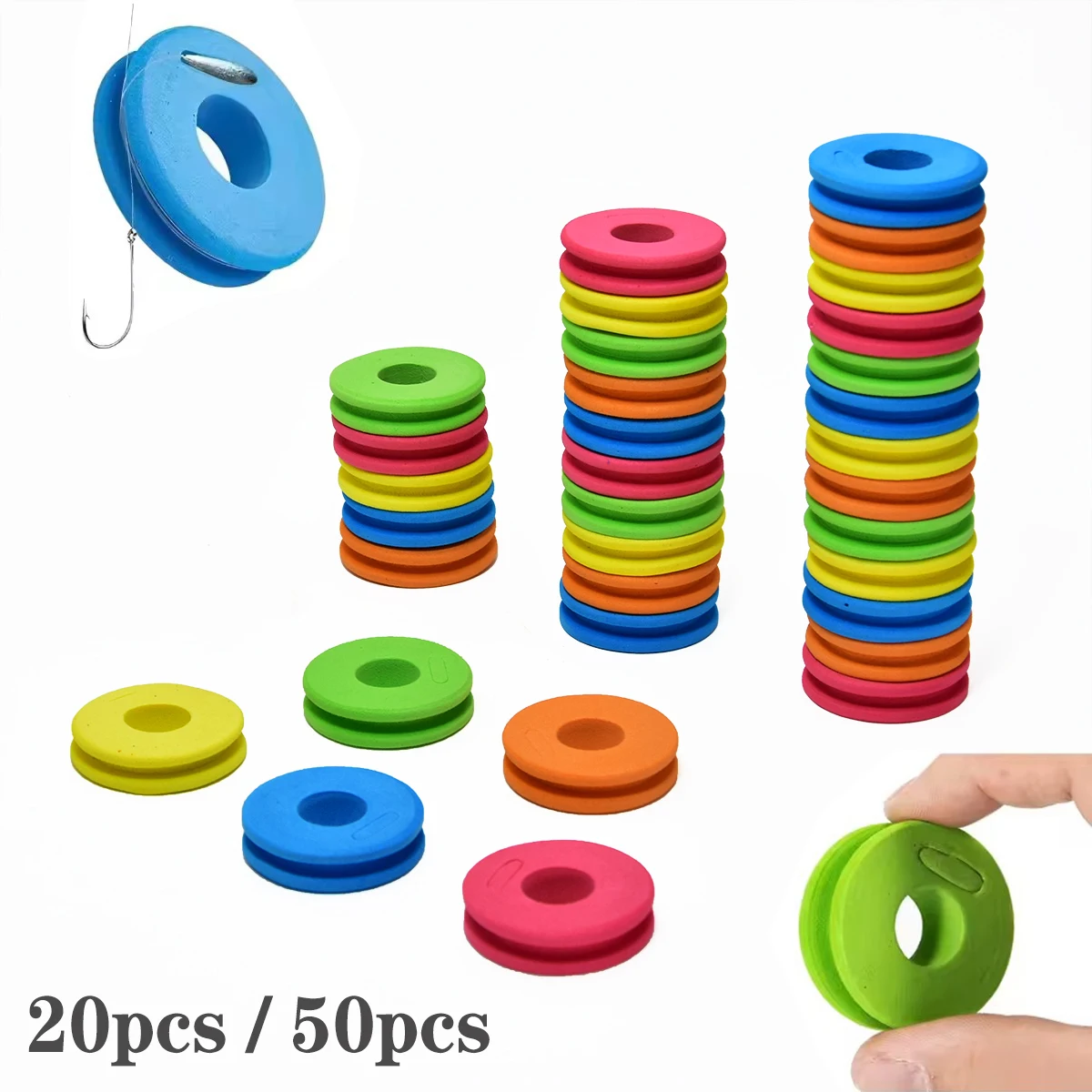20/50pcs EVA Fishing Line Winding Board Coil Tackle Accessories Foam Main Spool Portable Fishing Accessories Tool Supplies