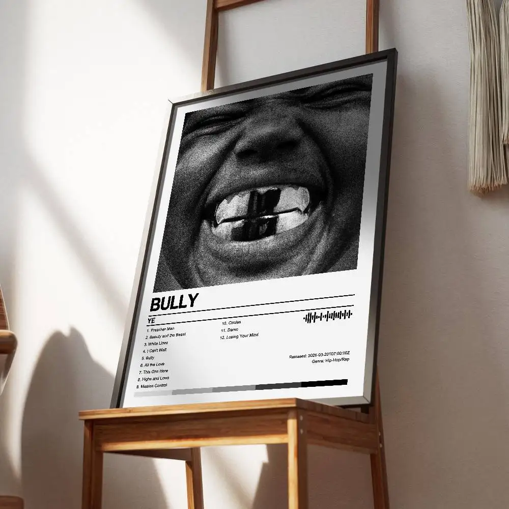 Kanye West Ye Bully Poster Album Art Cover Songs Music Rap Wall Waterproof Paper Sticker For Living Room Home Decor