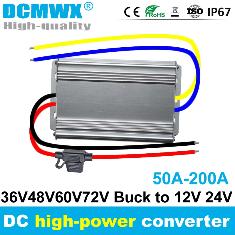 

DCMWX car 36V48V60V72V step-down to 12V 24V voltage regulator DC to DC buck power supply step-down transformer 50A 80A 100A 200A