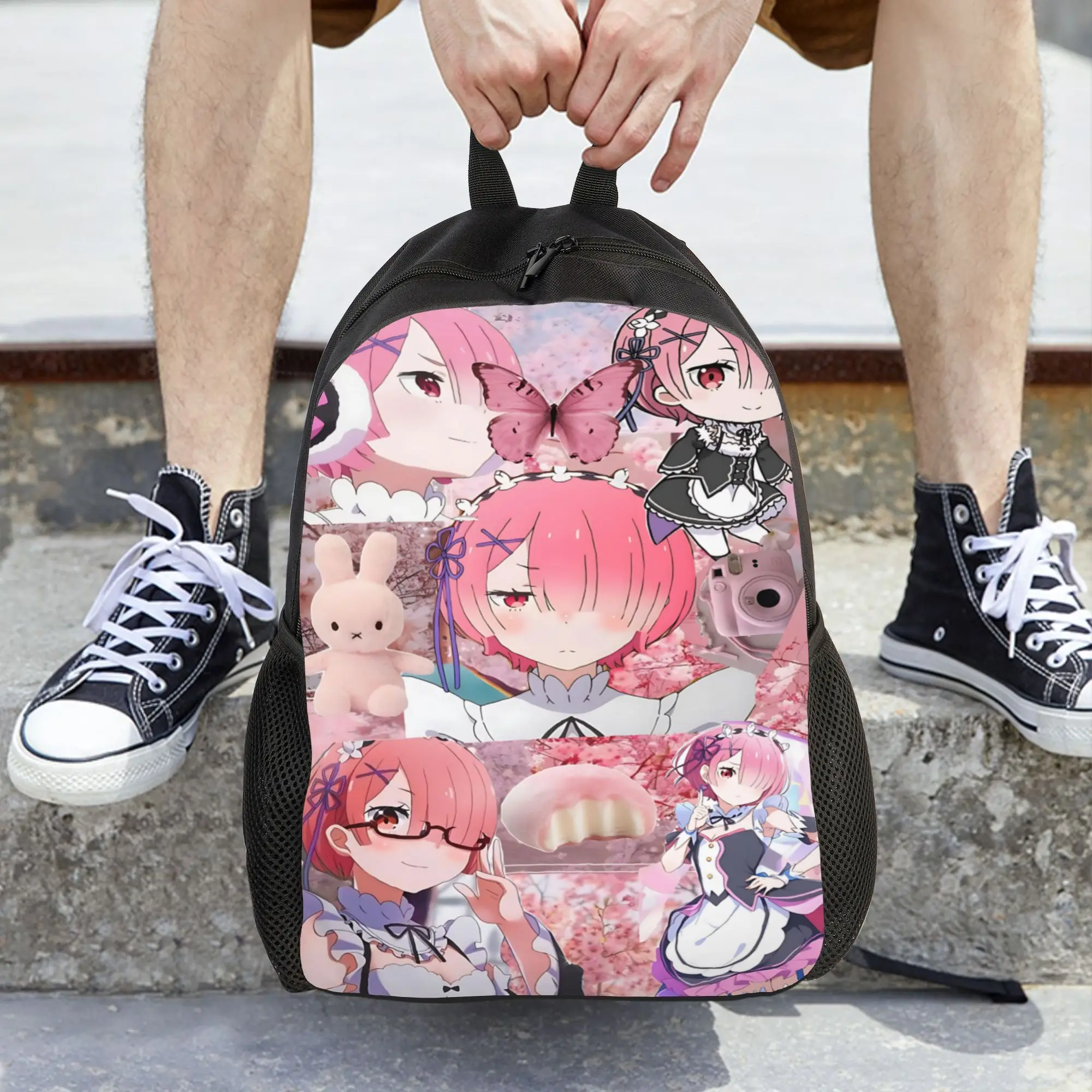 Fashion Re ZERO Anime Backpacks Its Bag  mochila Hiking Zipper Closure Rucksack