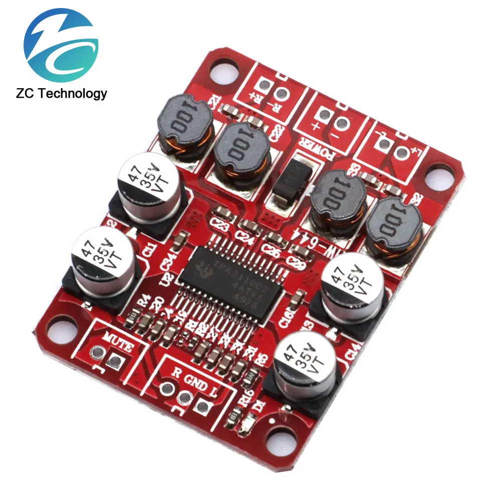 TPA3110 Digital Power Amplifier Module 2x15W Dual Channel Stereo DIY Speaker Amplifier Electronics Design PCB DC 12V Red