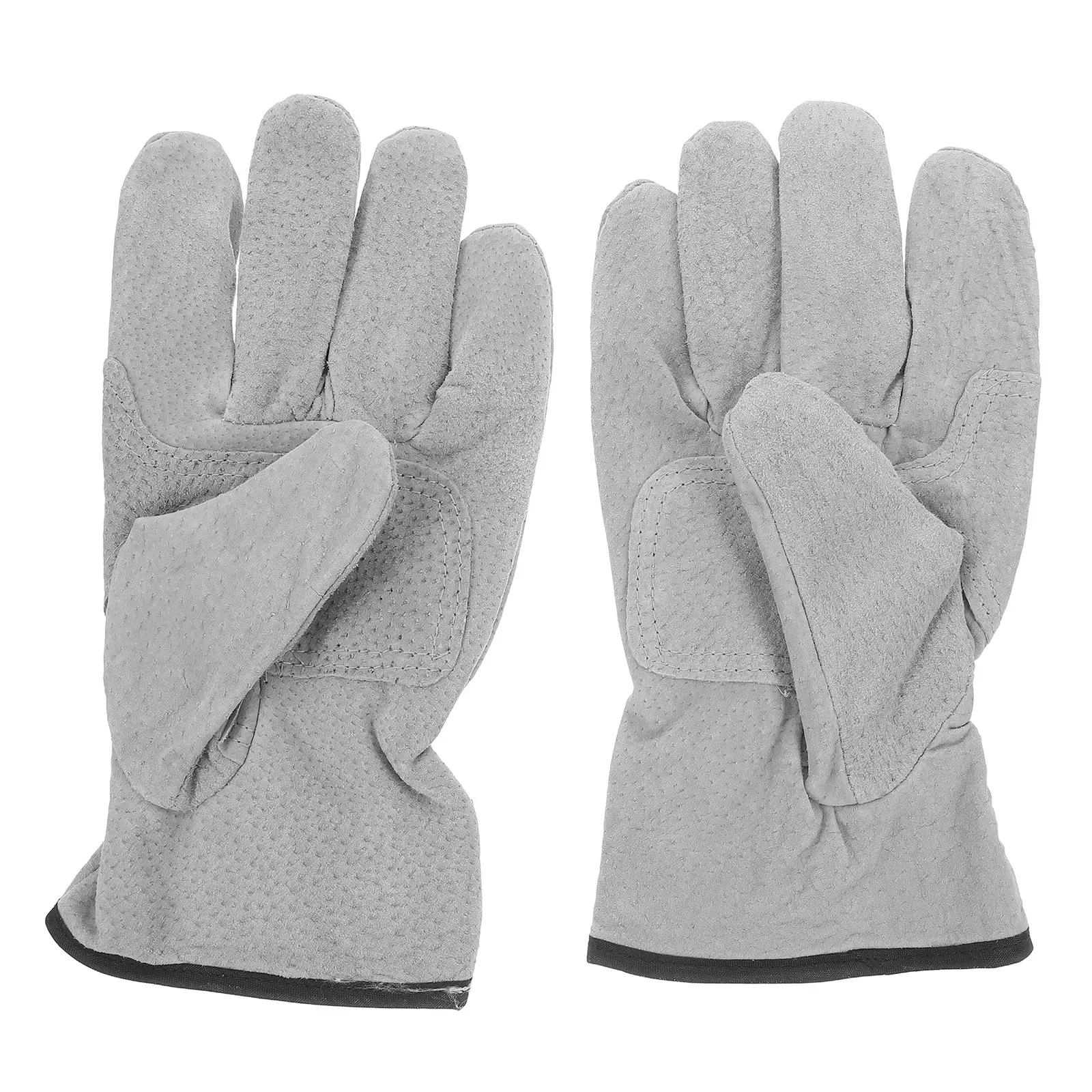 

1Pair Heat Resistant Welding Gloves Short Tough Reinforced Palm for Construction Garden Bbq Metalwork Labor Protection