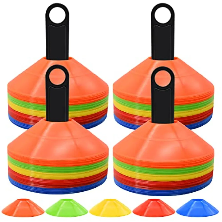 

25/50/100pcs Disc Cones Agility Soccer Cones with Carry Bag and Holder Soccer Cones for Sports Training Football Soccer Basketb