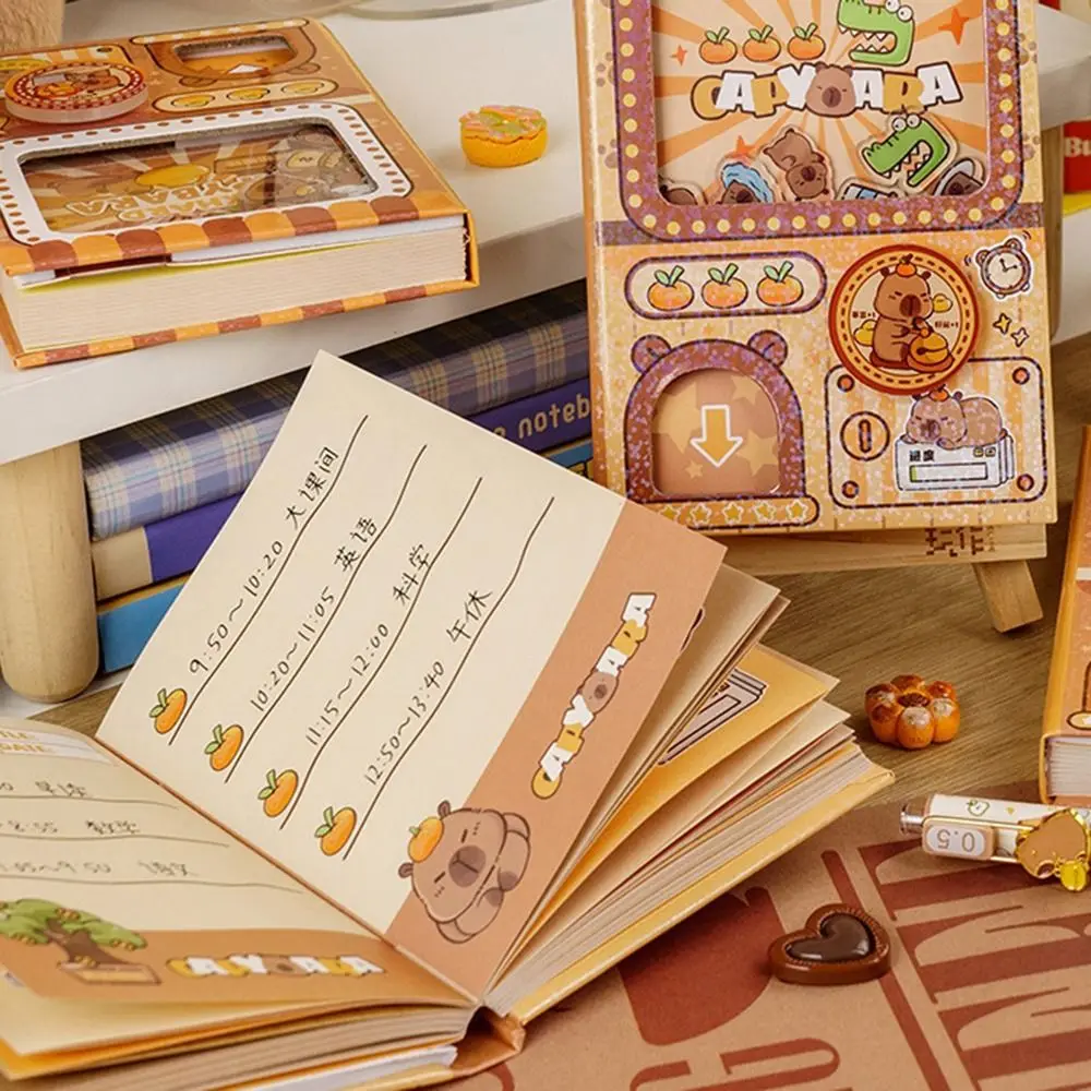 Creative Gashapon Machines Notebook Hardcover Egg Twisting Machine Capybara Pocket Book Shaking Portable