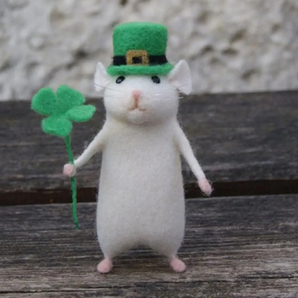 DIY 쥐 모양 펠트 장난감 인형 수제 재료 가방 DIY 인형 미완성 만화 귀여운 쥐 키트 봉제 인형 파티 생일 선물