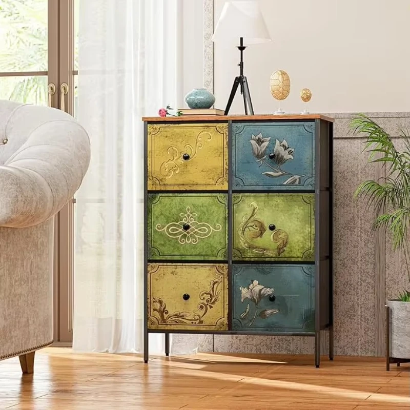 Hand-painted side tables, unique vintage design lockers, bedroom/living room/office creative furniture decoration