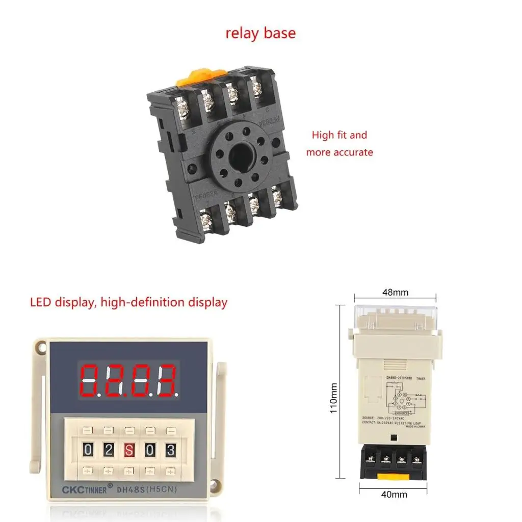 AC110V 220V DC12V 24V DH48S-2Z Programmable Digital Time Cycle Control