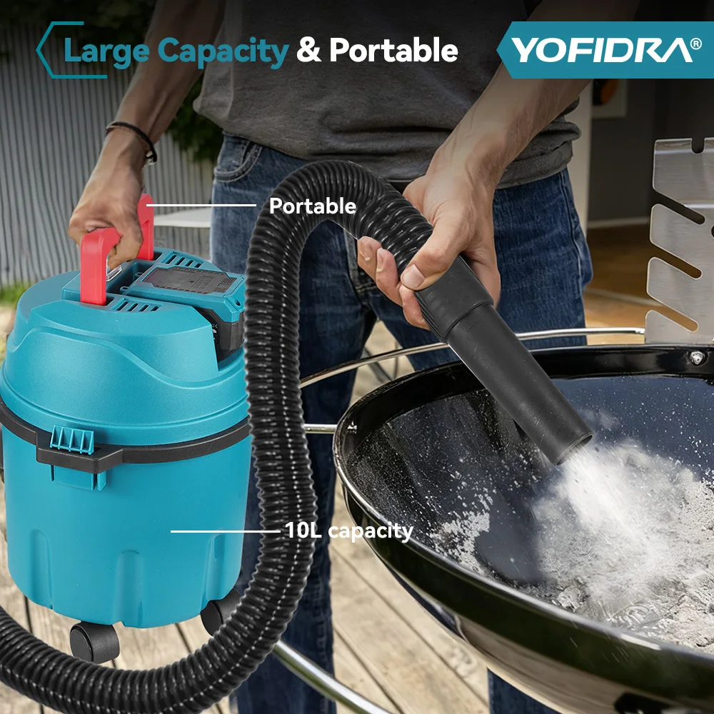 YOFIDRA 3IN1 aspirateur sec et humide électrique 35kPa nettoyeur de voiture sans fil avec réservoir Portable 10L pour broche de batterie Makita