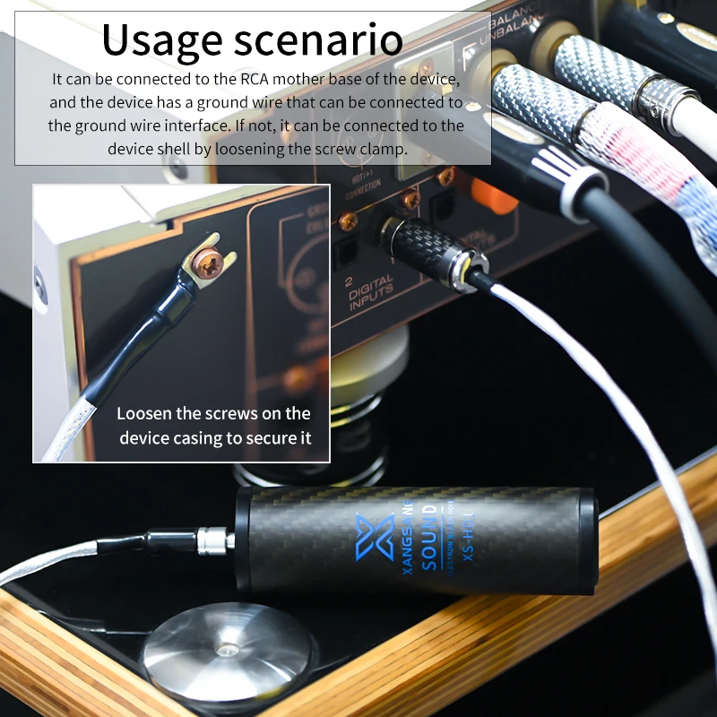 Imagem -03 - Fidelidade Hifi Aterramento Caixa Fibra de Carbono Buraco Negro Eletrônico cd Decodificador Amplificador de Potência Alto-falante Cavaleiro Cinzento Alta