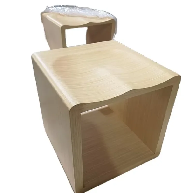 Square Wooden Stool Eco Friendly Solid Wood Shop Fixture Display Stand Furniture for Retail Store Decoration Home Use Eco