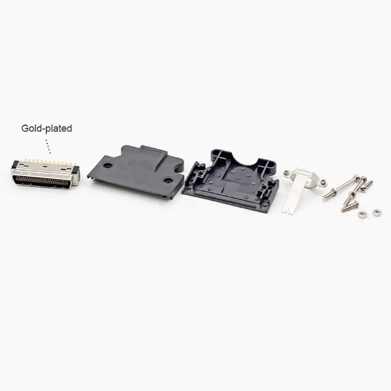 10pcs SCSI MDR Connector 50 pin CN1 10150-3000PE/10350-52A0-008 3M SCSI CN Connector Cable Wire Solder Type Shell