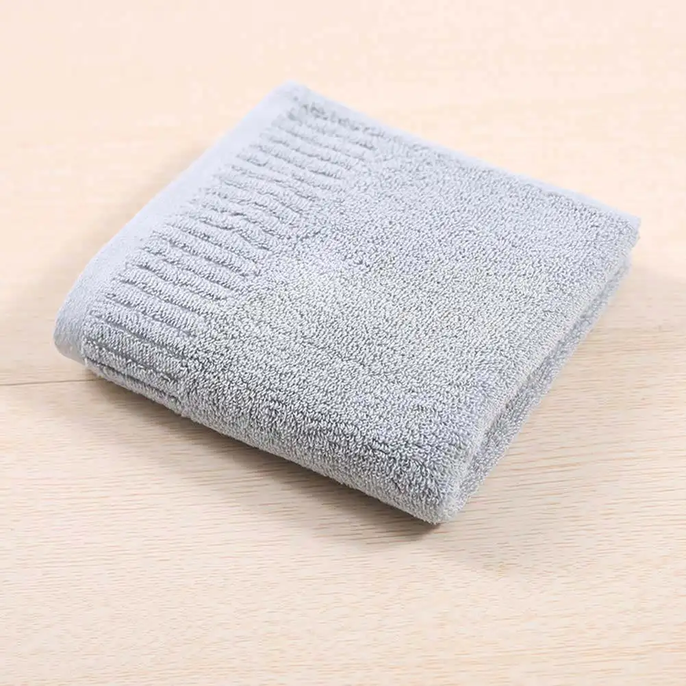 4Pcs Pure Cotton Thick Facial Towel Dark Grey Dark Blue White Grey Soft Absorbent Washcloth Bathroom Towel Solid Color Bathroom