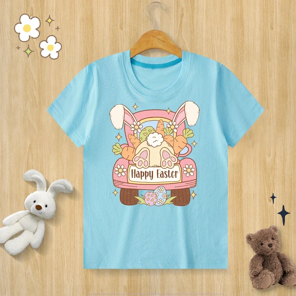 

Easter Bunny Egg Print T-shirt Children’s Pure Cotton Tshirt O-neck Short Sleeve Tee Kids Clothes Casual Kawaii Cute Tees Tops