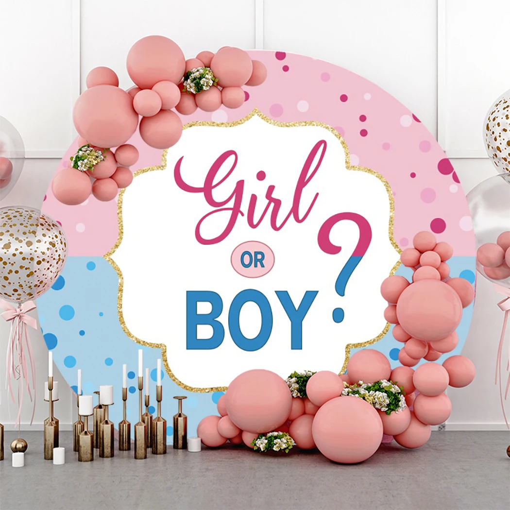 

Custom Round Party Backdrop Photozone Oh Baby Boy Or Girl Baby Shower Party Background Decorations Photography Studio Supplies