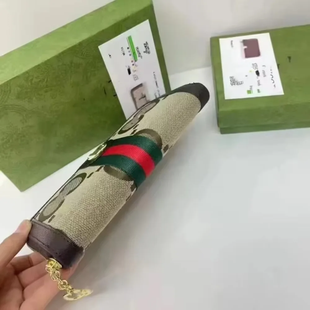 

European and American retro style women's clothing designer luxury PU leather wallet long portable card bag canvas lining