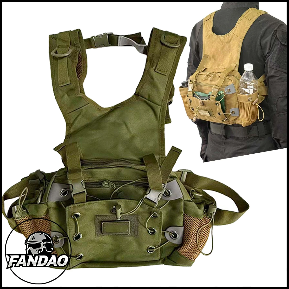 

Tactical Backpack Multi Waist Pack Crossbody Shoulder Bag Outdoor Sports Spacious Hiking Cycling Bag with Adjustable Straps