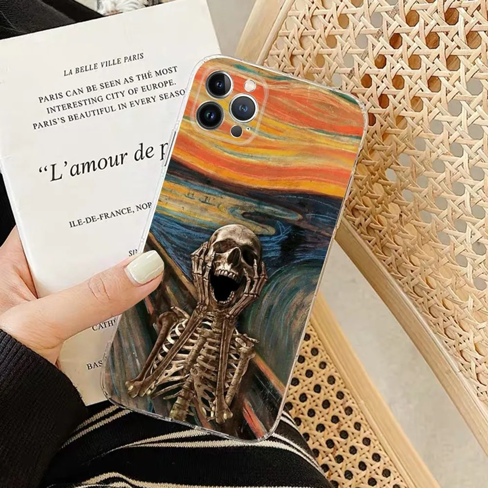 Funny Skeleton Skull Phone Case Silicone Soft For Iphone 15 14 13 12 11 Pro Mini XS MAX 8 7 6 Plus X XS XR Cover