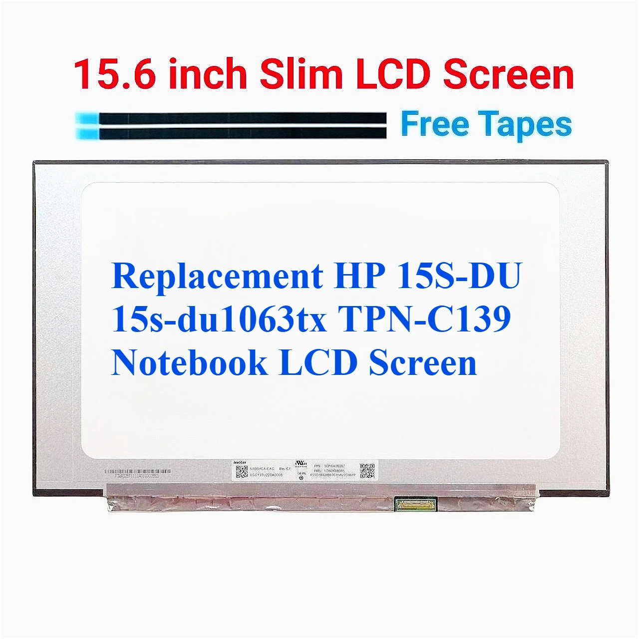

Replacement HP 15S-DU 15s-du1063tx TPN-C139 Notebook LCD Screen